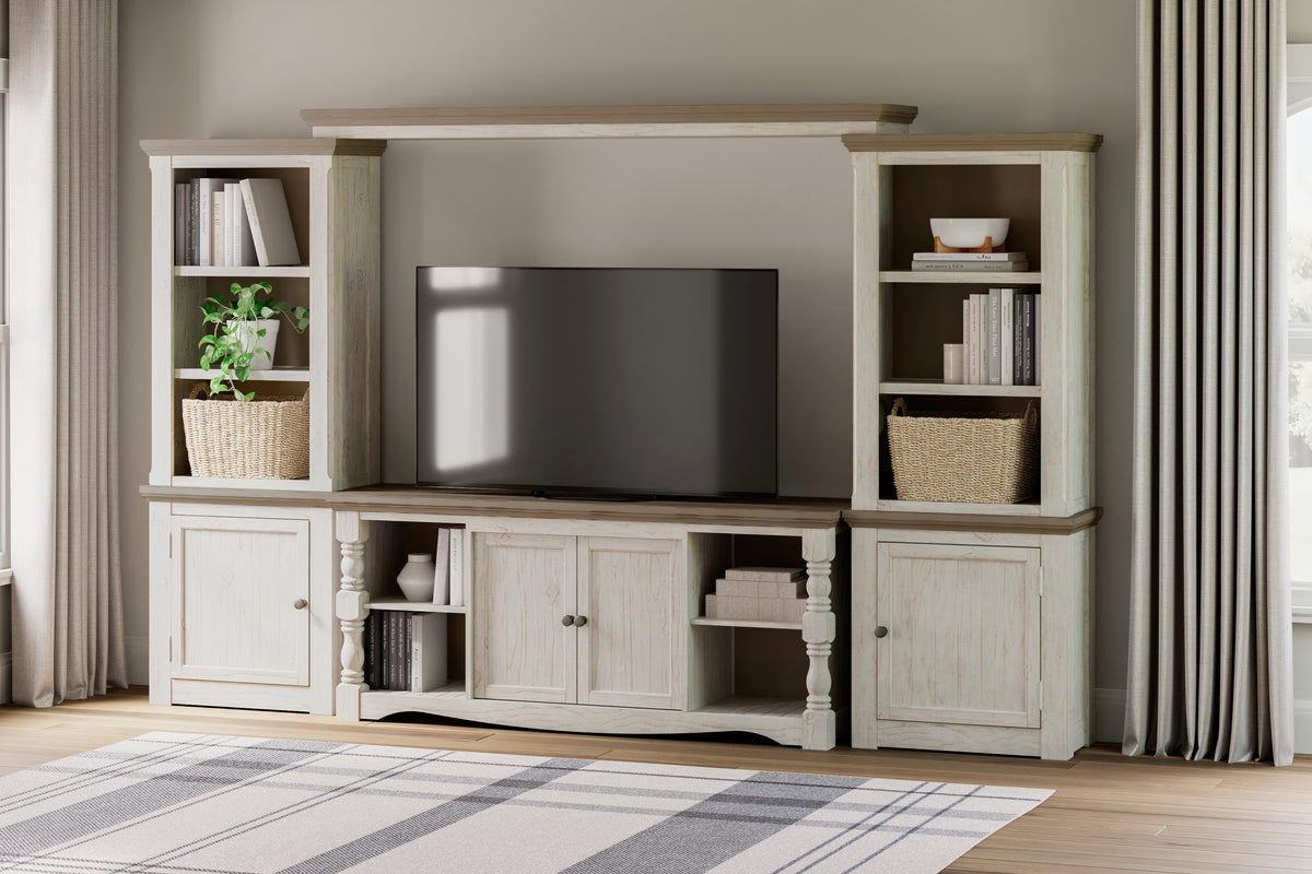3 Brothers Decor - Ashley Furniture - Havalance Entertainment Center - 4-Piece Entertainment Center / Two-tone - W814W1