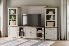 3 Brothers Decor - Ashley Furniture - Havalance Entertainment Center - 4-Piece Entertainment Center / Two-tone - W814W1