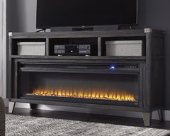 3 Brothers Decor - Ashley Furniture - Todoe 65" TV Stand with Electric Fireplace - 65" TV Stand with Electric Fireplace / Gray - W901W1