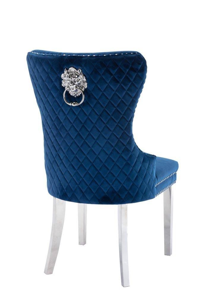 Velvet Dining Chair with Lion back