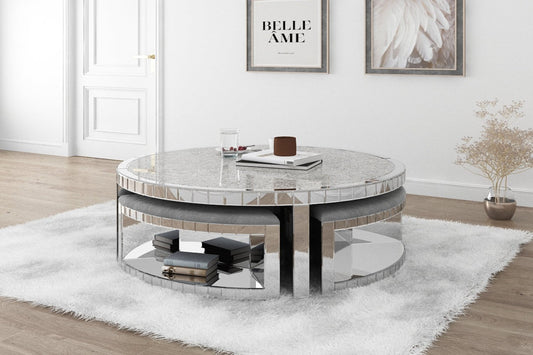 Round Coffee Table with stools