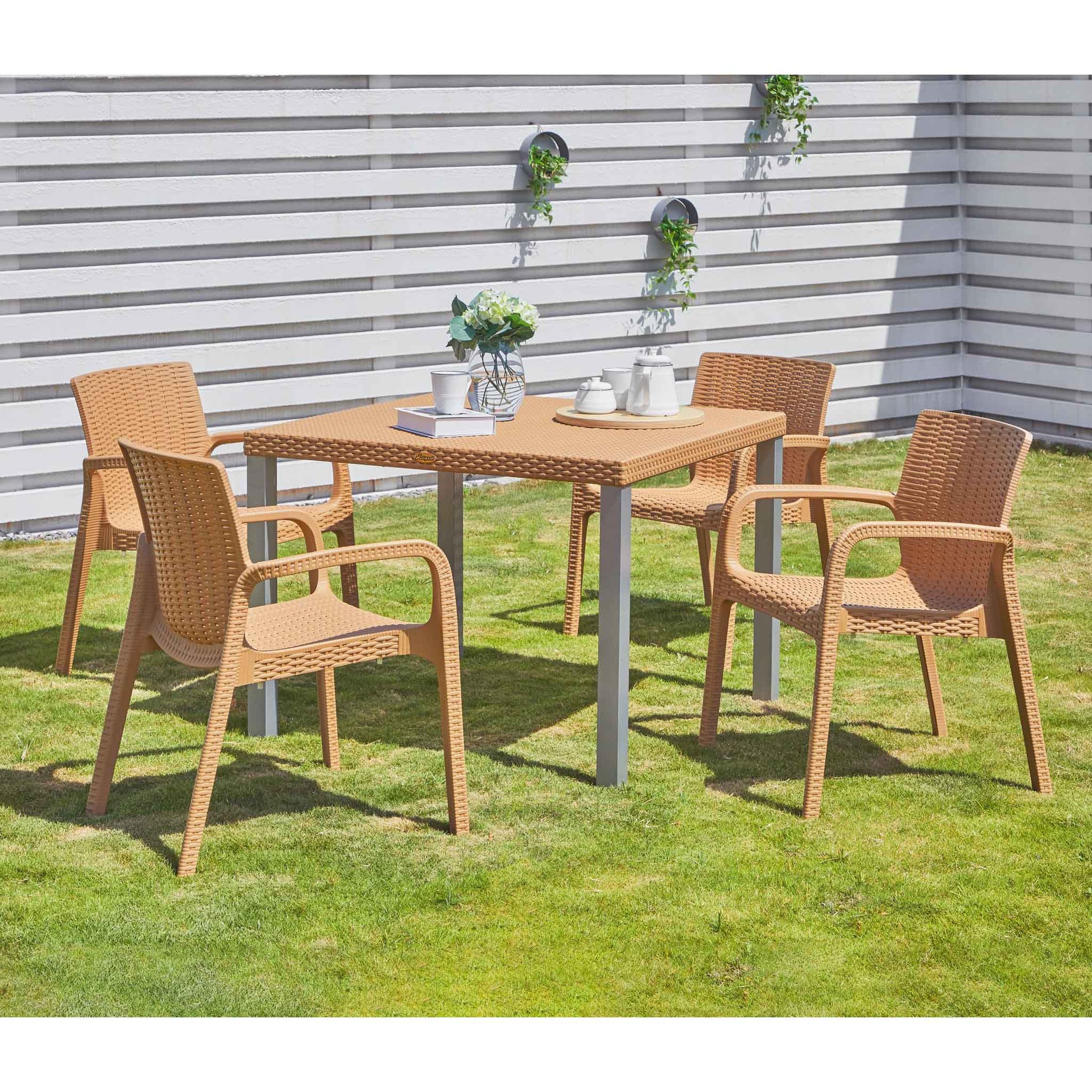 LAGOON KOPPLA STACK-ABLE RATTAN DINNING ARM CHAIR 2 pcs / set