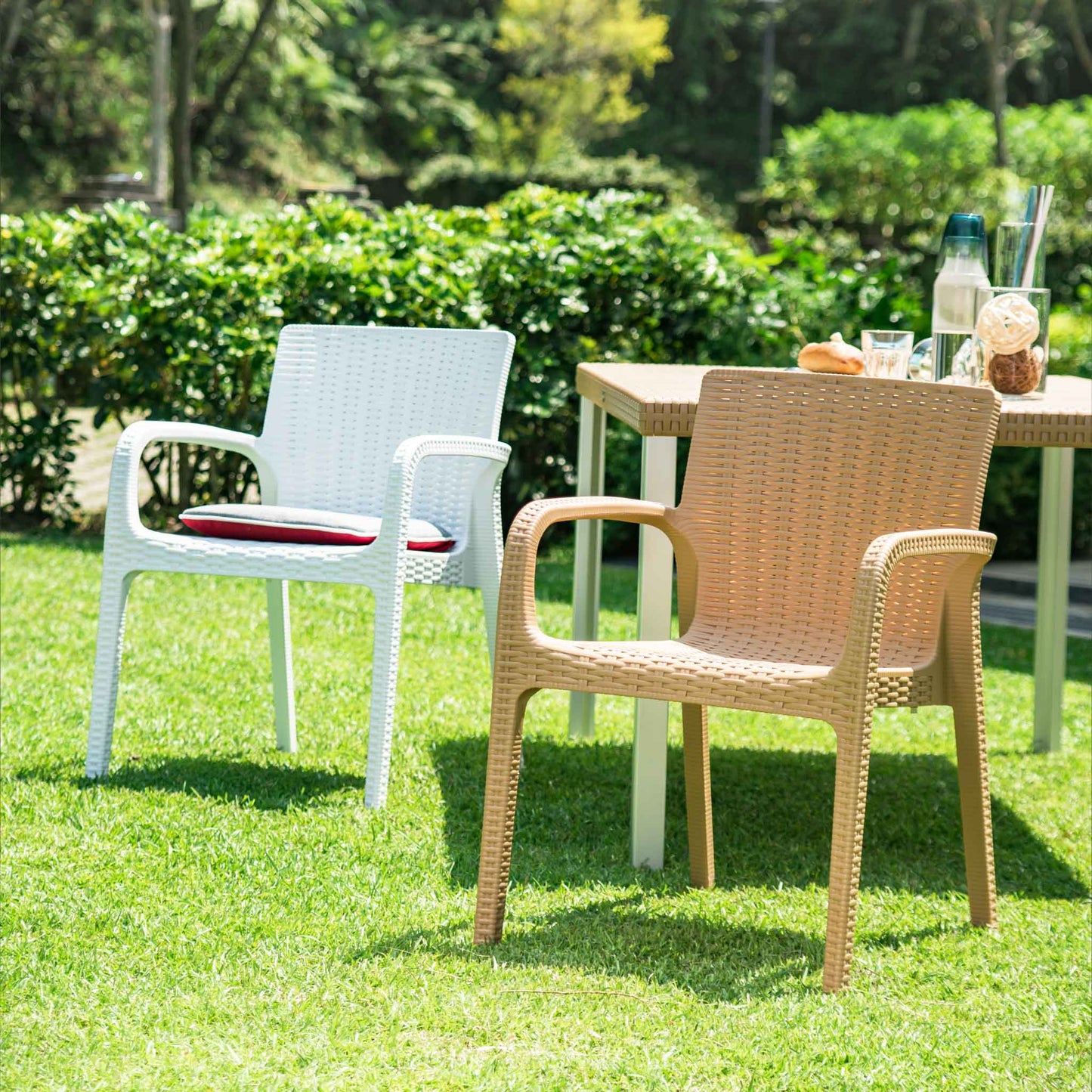 LAGOON KOPPLA STACK-ABLE RATTAN DINNING ARM CHAIR 2 pcs / set